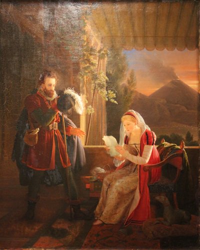 El Tasso en casa de su hermana Cornelia en Sorrento de Louis Ducis